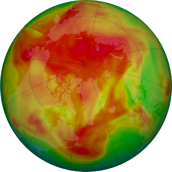 Arctic ozone map for 09 April 2024